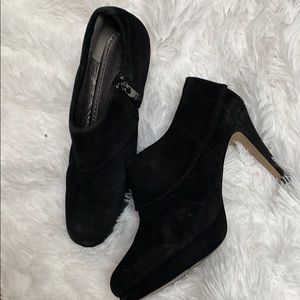Black sued ankle booties
